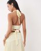 The Frolic The Frolic exclusive chiffon halter tie neck side detail top in lemon - part of a set-Yellow - 2