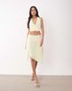 The Frolic The Frolic exclusive chiffon halter tie neck side detail top in lemon - part of a set-Yellow - 4