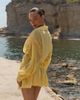 The Frolic The Frolic exclusive chiffon ruffle skirt drape front beach mini dress in lemon-Yellow - 3