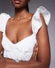 The Frolic The Frolic exclusive cotton blend frill detail tie back tiered maxi dress in white - 2