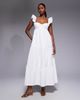 The Frolic The Frolic exclusive cotton blend frill detail tie back tiered maxi dress in white - 3