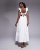 The Frolic The Frolic exclusive cotton blend frill detail tie back tiered maxi dress in white - 4