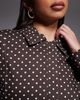 The Frolic The Frolic exclusive cotton denim collared cropped jacket in chocolate polka dot - part of a set-Brown - 3