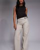 The Frolic The Frolic exclusive cotton denim metal belt detailing wide leg pants in beige-Neutral - 1