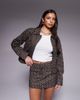 The Frolic The Frolic exclusive cotton denim mini skirt in chocolate polka dot - part of a set-Brown - 4