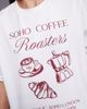 The Frolic The Frolic exclusive cotton dropped shoulder 'coffee' graphic front oversized T-shirt in cream-White - 3