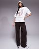The Frolic The Frolic exclusive cotton dropped shoulder 'coffee' graphic front oversized T-shirt in cream-White - 4