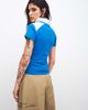 The Frolic The Frolic exclusive cotton 'Italia' script soccer collared baby tee in cobalt blue - 4