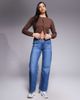 The Frolic The Frolic exclusive cotton rich cable knit split front cardigan in chocolate-Brown - 2