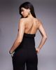The Frolic The Frolic exclusive cotton rich cheesecloth broderie bandeau tie split front beach top in black - part of a set - 4