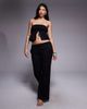 The Frolic The Frolic exclusive cotton rich cheesecloth broderie tie waist wide leg beach pants in black - part of a set - 1