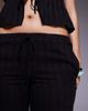 The Frolic The Frolic exclusive cotton rich cheesecloth broderie tie waist wide leg beach pants in black - part of a set - 4