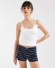 The Frolic The Frolic exclusive cotton rich lace trim bow detail micro shorts in navy stripes - 1