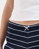 The Frolic The Frolic exclusive cotton rich lace trim bow detail micro shorts in navy stripes - 3