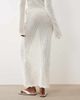 The Frolic The Frolic exclusive cotton rich open crochet scallop edge tie front maxi beach skirt in cream - part of a set-White - 4
