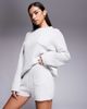 The Frolic The Frolic exclusive cotton rich ribbed knit pocket front micro shorts in gray - part of a set - 1