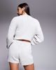 The Frolic The Frolic exclusive cotton rich ribbed knit pocket front micro shorts in gray - part of a set - 3