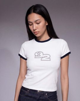 The Frolic The Frolic exclusive cotton rich star number graphic front baby tee in white