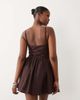 The Frolic The Frolic exclusive cotton ruched waist full skirted cami mini dress in chocolate-Brown - 2