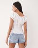 The Frolic The Frolic exclusive cotton shirred tie side detail top in white - 4