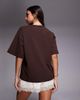 The Frolic The Frolic exclusive cotton 'St. Tropez' shell front graphic t-shirt in chocolate-Brown - 4