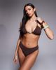 The Frolic The Frolic exclusive crinkle bead front scoop halterneck bikini top in chocolate - part of a set-Brown - 1
