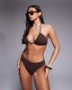 The Frolic The Frolic exclusive crinkle brazillian bikini bottom in chocolate - part of a set-Brown - 1