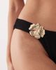 The Frolic The Frolic exclusive crinkle metal flower trim high leg brazilian bikini bottom in black - part of a set - 3