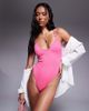 The Frolic The Frolic exclusive crinkle scoop front swimsuit in fuchsia-pink - 1