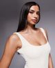 The Frolic The Frolic exclusive crinkle scoop neck low back swim shorts in cream-White - 4