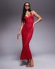 The Frolic The Frolic exclusive crochet halterneck maxi dress in red - 1