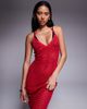 The Frolic The Frolic exclusive crochet halterneck maxi dress in red - 3