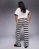 The Frolic The Frolic exclusive crochet wide leg beach pants in cream and black stripes - part of a set-Multi - 4