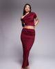 The Frolic The Frolic Exclusive double sculpted slinky drape ruched front detail maxi skirt in burgundy - part of a set-Red - 1