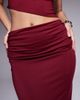 The Frolic The Frolic Exclusive double sculpted slinky drape ruched front detail maxi skirt in burgundy - part of a set-Red - 2