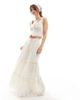The Frolic The Frolic exclusive eyelet shirred waist tiered maxi skirt in cream - part of a set-White - 1