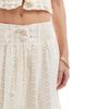 The Frolic The Frolic exclusive eyelet shirred waist tiered maxi skirt in cream - part of a set-White - 3