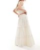 The Frolic The Frolic exclusive eyelet shirred waist tiered maxi skirt in cream - part of a set-White - 4