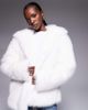The Frolic The Frolic exclusive faux fur hooded jacket in cream-White - 1