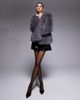 The Frolic The Frolic exclusive faux fur hooded jacket in dark gray - 2
