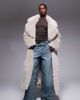 The Frolic The Frolic exclusive faux fur maxi oversized collar maxi coat in beige-Neutral - 1