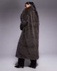 The Frolic The Frolic Exclusive faux fur oversized collar maxi coat in brown - 4