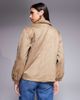The Frolic The Frolic exclusive faux suede balloon sleeve bomber jacket in mocha-Brown - 4