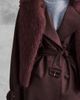 The Frolic The Frolic Exclusive faux suede oversized collar detail belted trench coat in plum-Purple - 4
