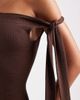 The Frolic The Frolic exclusive hot fix off shoulder tie detail bodycon mini dress in chocolate-Brown - 3
