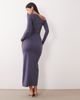 The Frolic The Frolic exclusive jersey supersoft off shoulder maxi dress in slate blue - 3