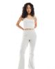 The Frolic The Frolic exclusive lace trim jersey flare pajama pants in gray - part of a set - 1