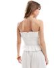 The Frolic The Frolic Exclusive linen blend strapless tie front ruched beach top in white - part of a set - 4