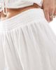 The Frolic The Frolic Exclusive linen blend wide leg shirred waist beach pants in white - part of a set - 2
