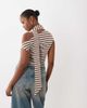 The Frolic The Frolic exclusive off shoulder scarf detail top in brown striped print-Multi - 4